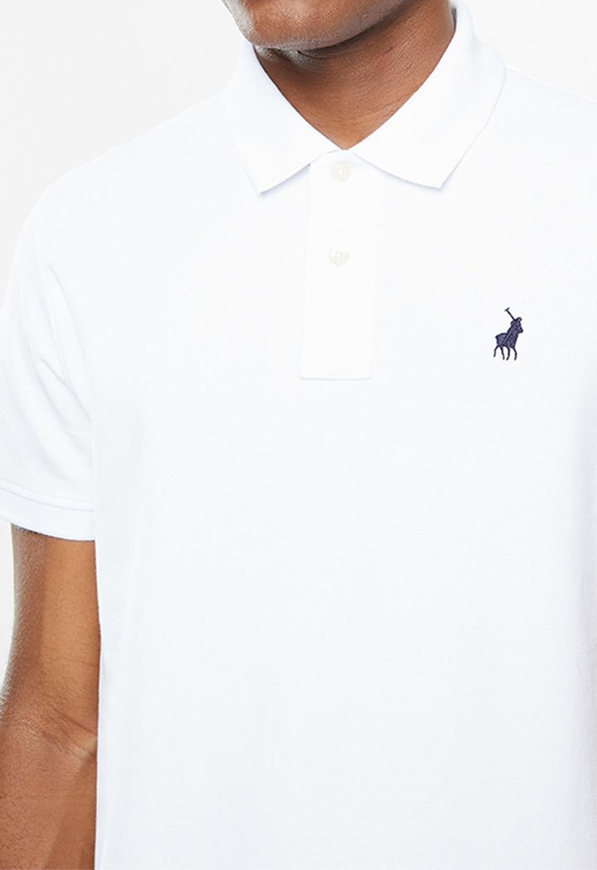 POLO - Stretch pique golfer - white