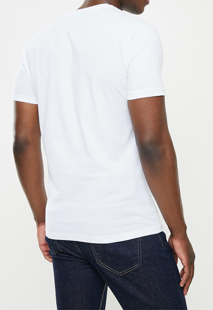 POLO - Mens classic printed T-shirt - white