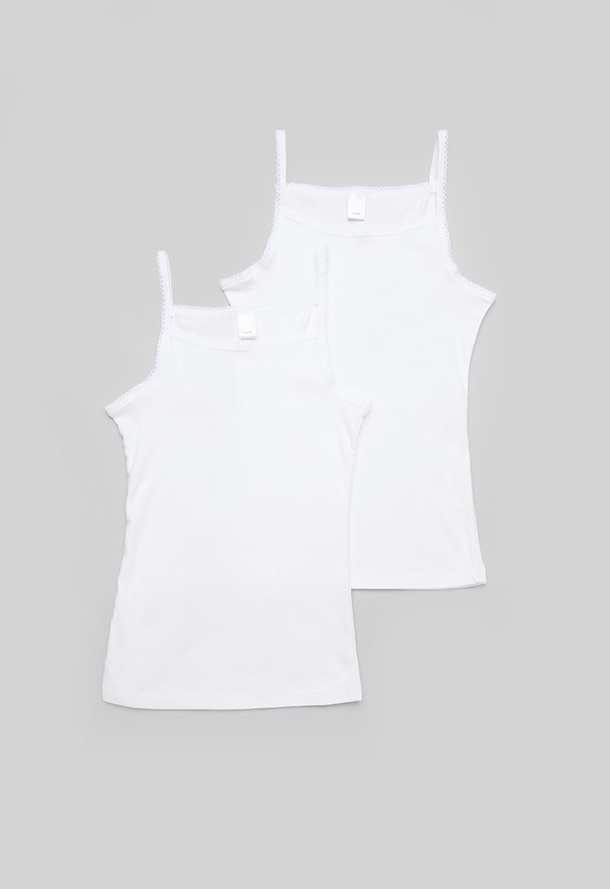 Pop Candy - 2 Pack strappy vest - white
