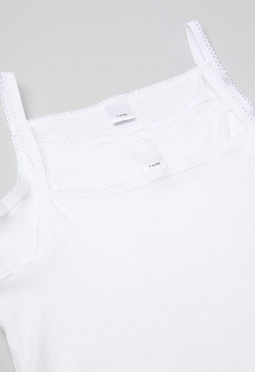 Pop Candy - 2 Pack strappy vest - white