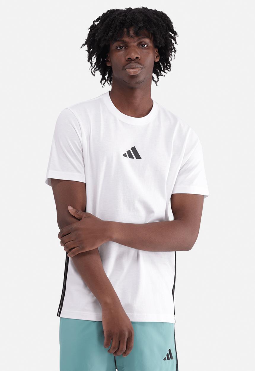 adidas Performance - Essentials 3-Stripes Single Jersey T-Shirt - White