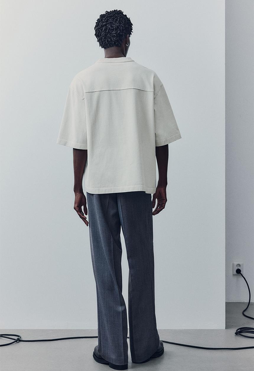 H&M - H&M Atelier: Boxy-style cotton T-shirt - cream