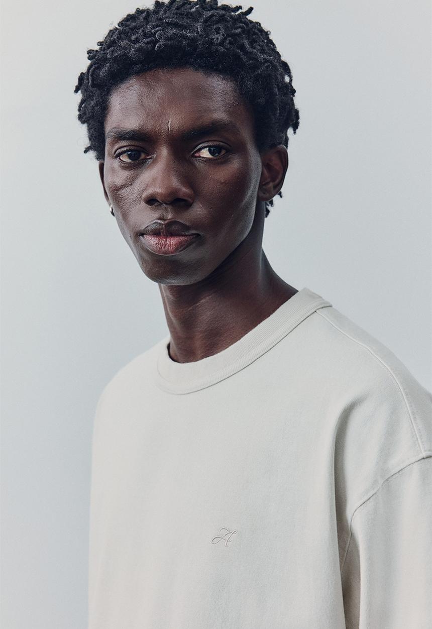 H&M - H&M Atelier: Boxy-style cotton T-shirt - cream