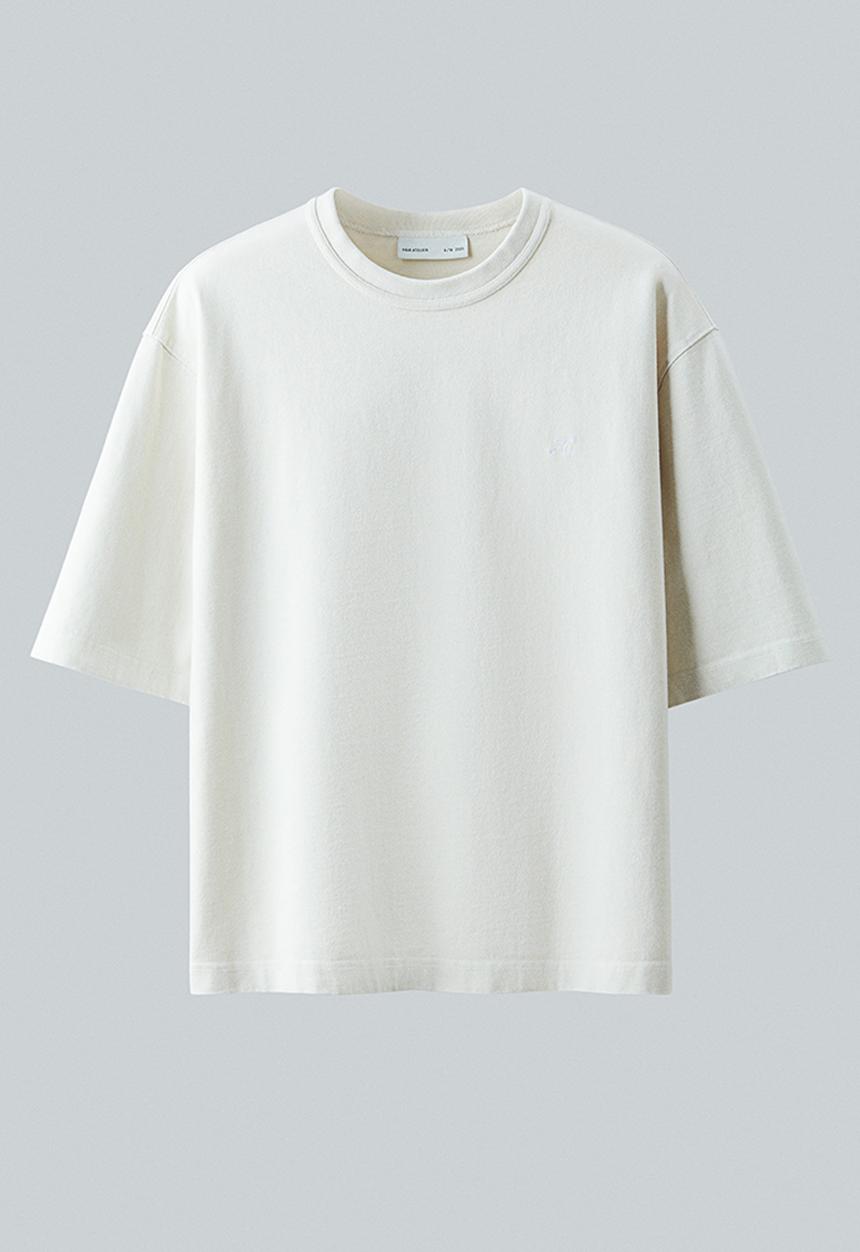 H&M - H&M Atelier: Boxy-style cotton T-shirt - cream