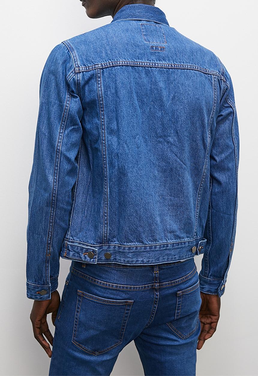 Superbalist - Basic denim trucker jacket - mid wash blue