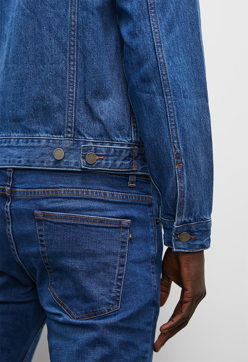 Superbalist - Basic denim trucker jacket - mid wash blue
