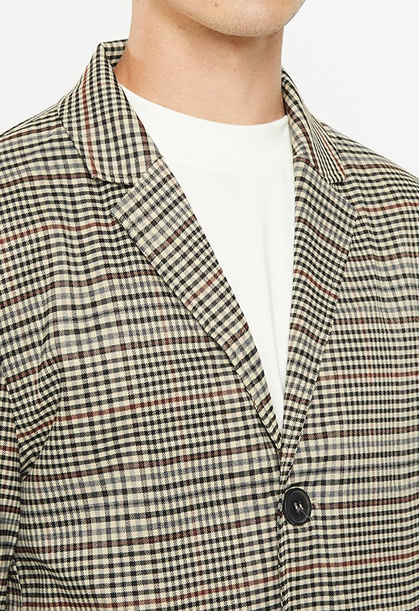 Brave Soul - Robertsv3 jacket - brown/cream check