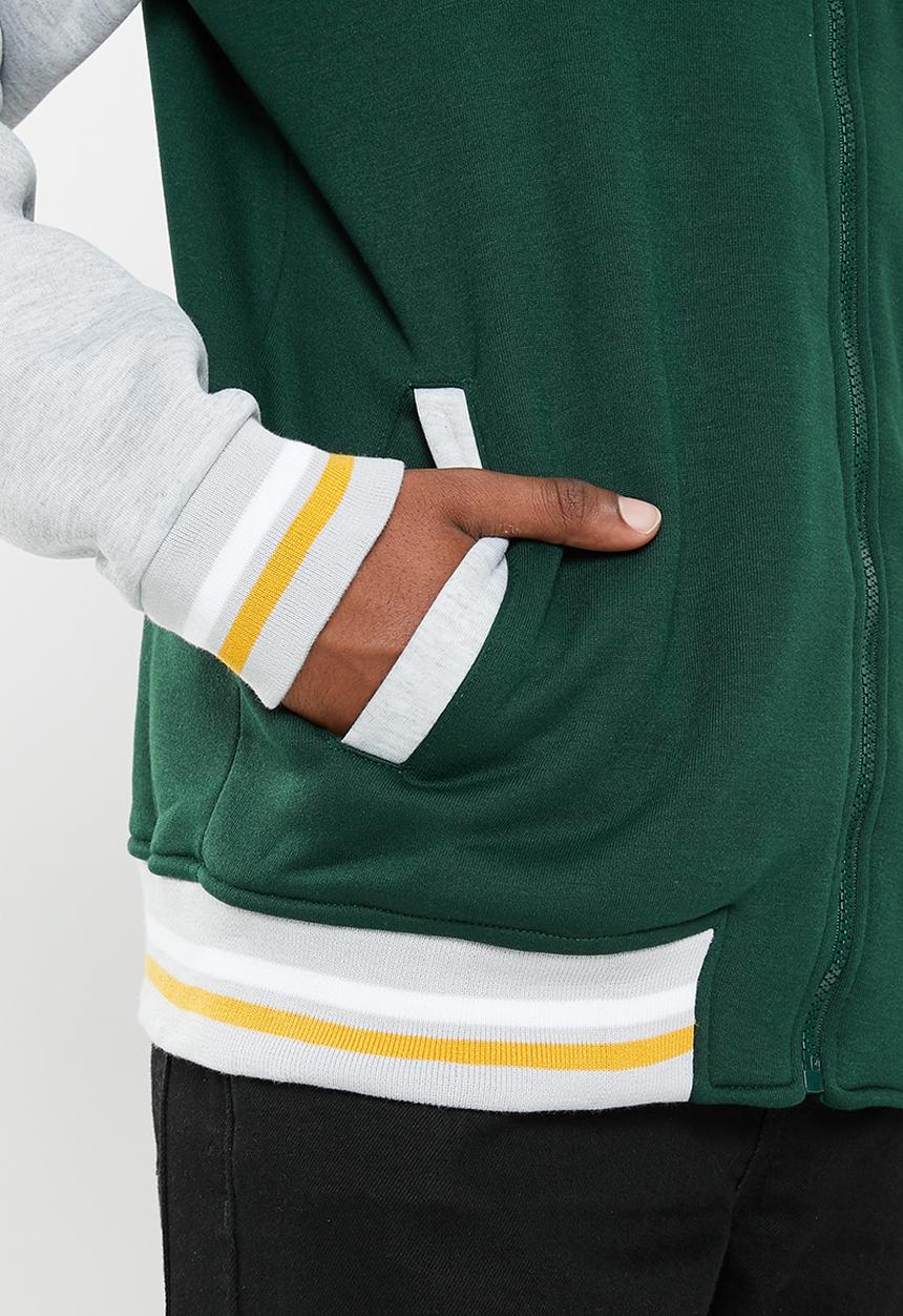 Brave Soul - Bronko sweatshirt - hunter green & light grey marl