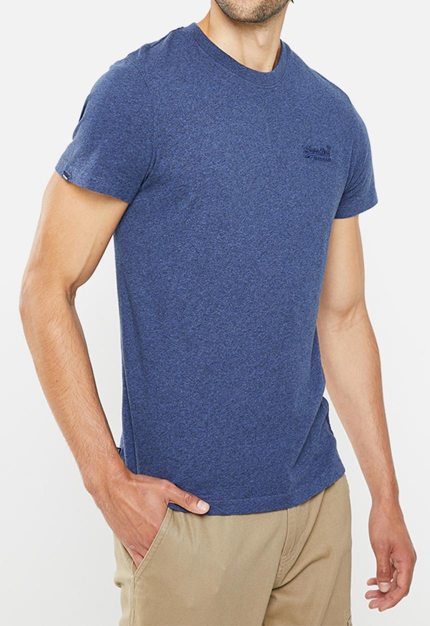 Superdry. - Vintage logo emb tee - bright blue marl