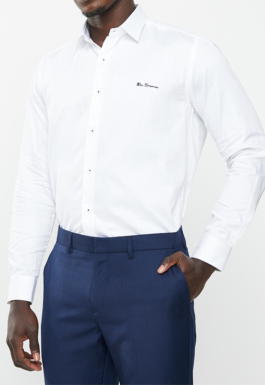 Ben Sherman - ESSENTIAL BEN SHERMAN SHIRT L/S - WHITE