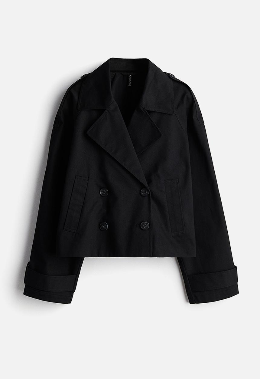 H&M - Short trench coat - black