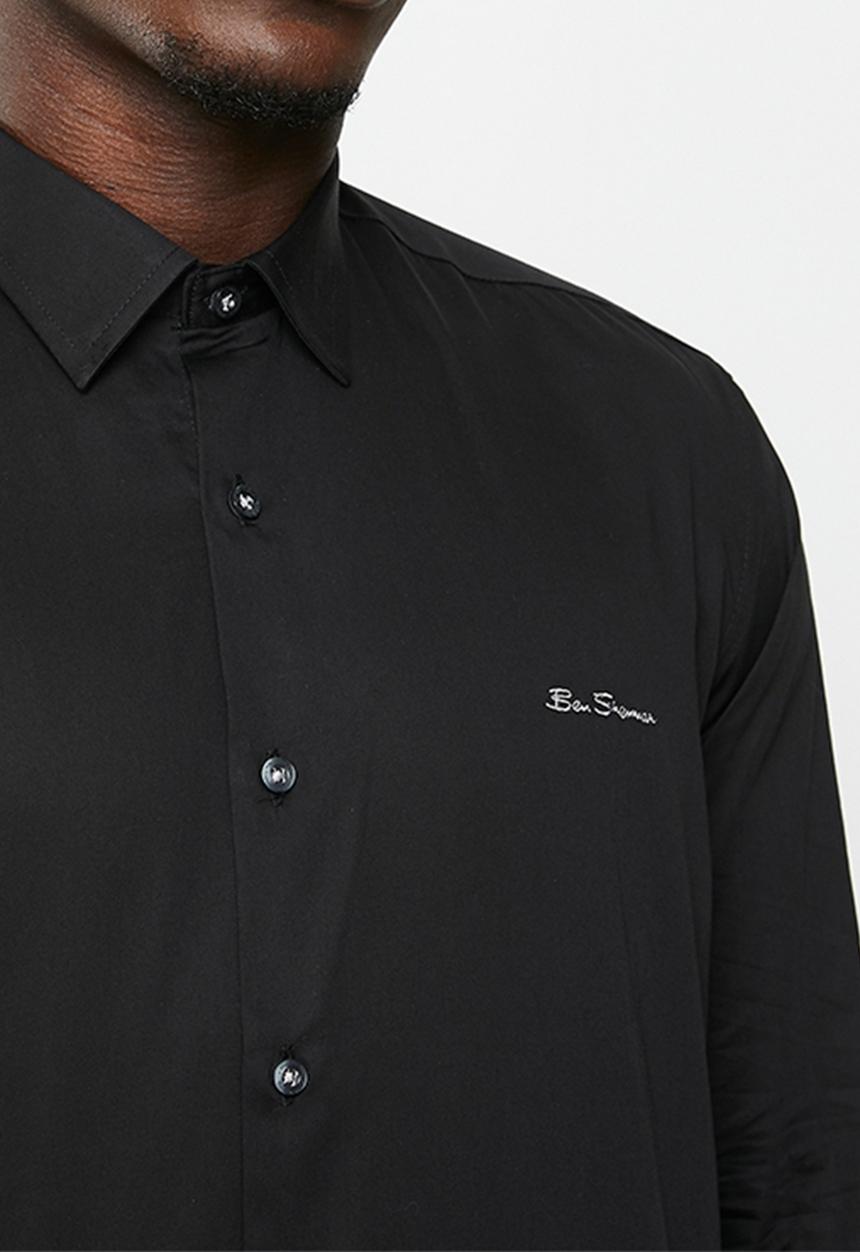 Ben Sherman - ESSENTIAL BEN SHERMAN SHIRT L/S - BLACK