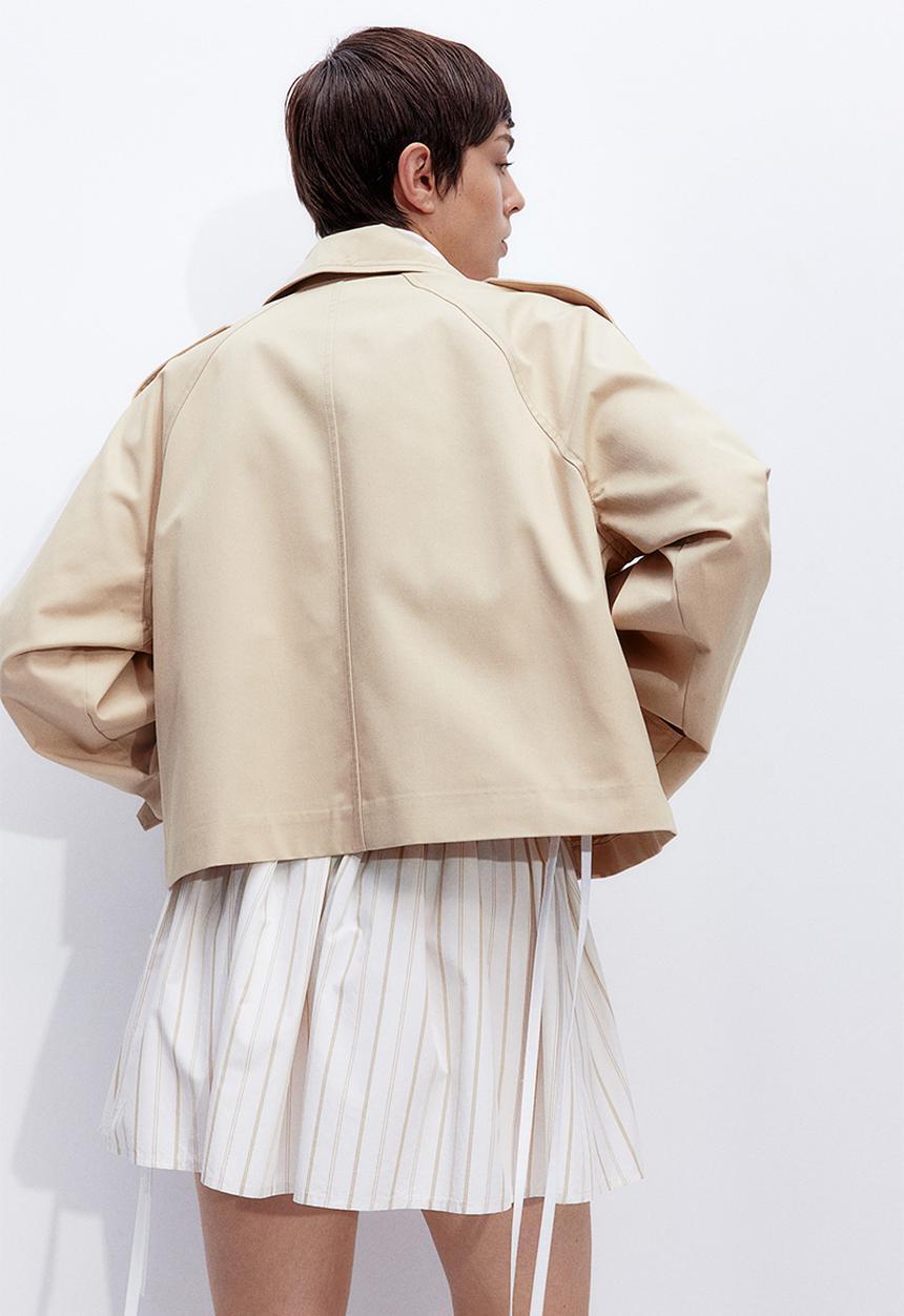 H&M - Short trench coat - light beige 