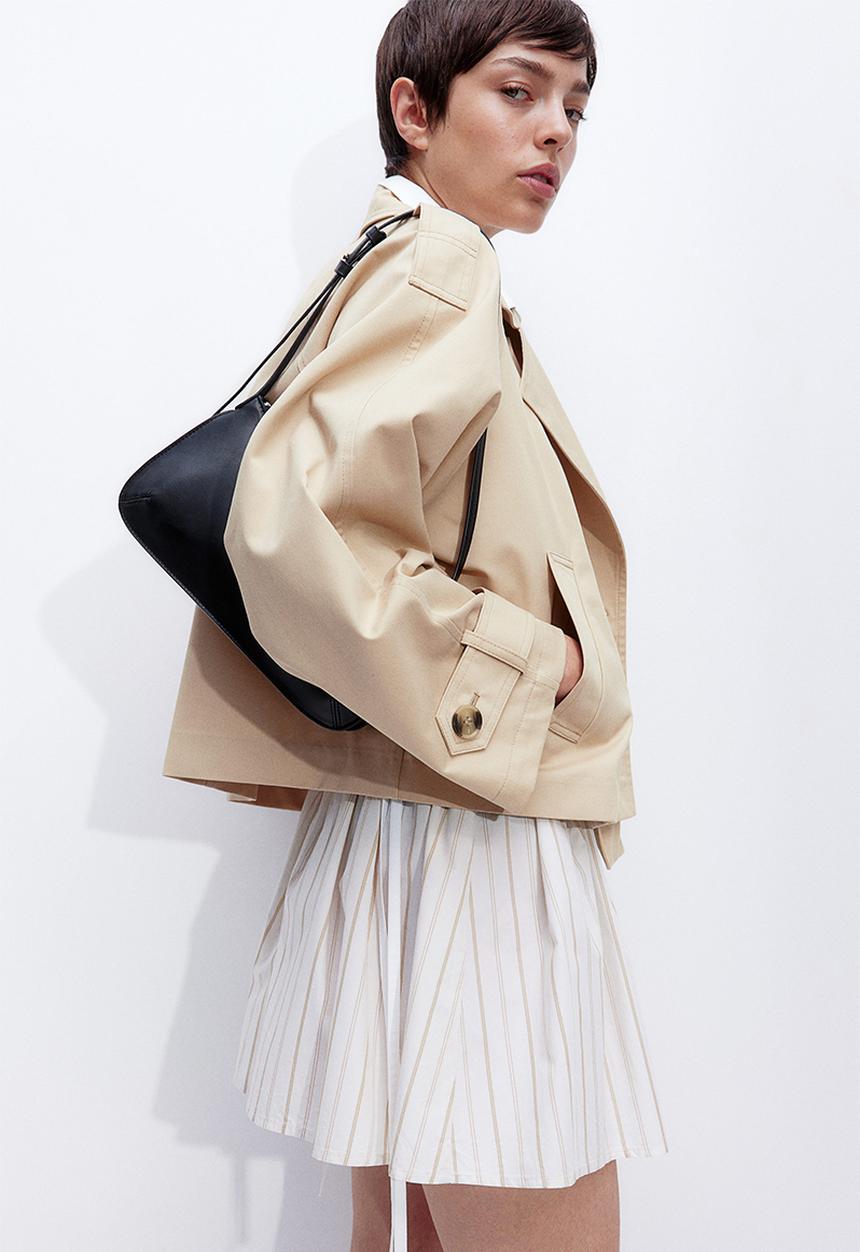H&M - Short trench coat - light beige 