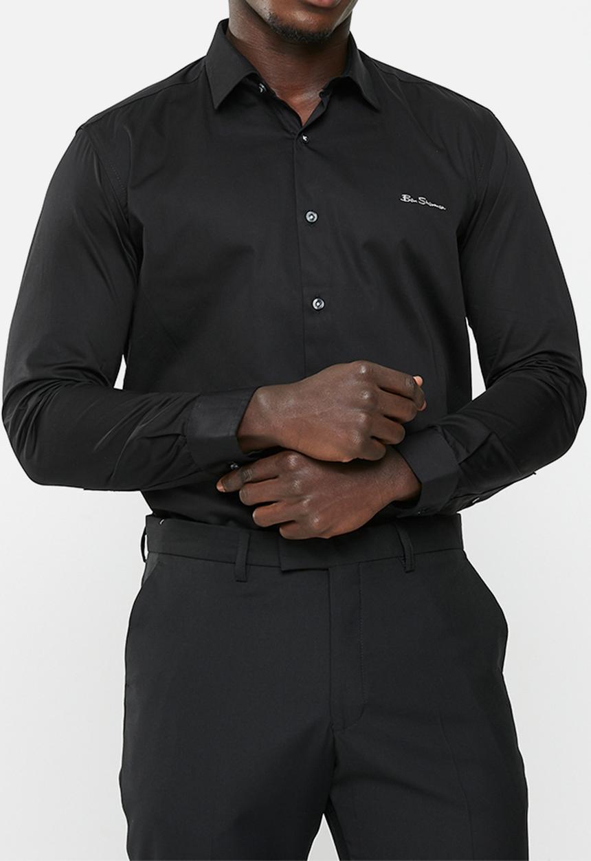 Ben Sherman - ESSENTIAL BEN SHERMAN SHIRT L/S - BLACK