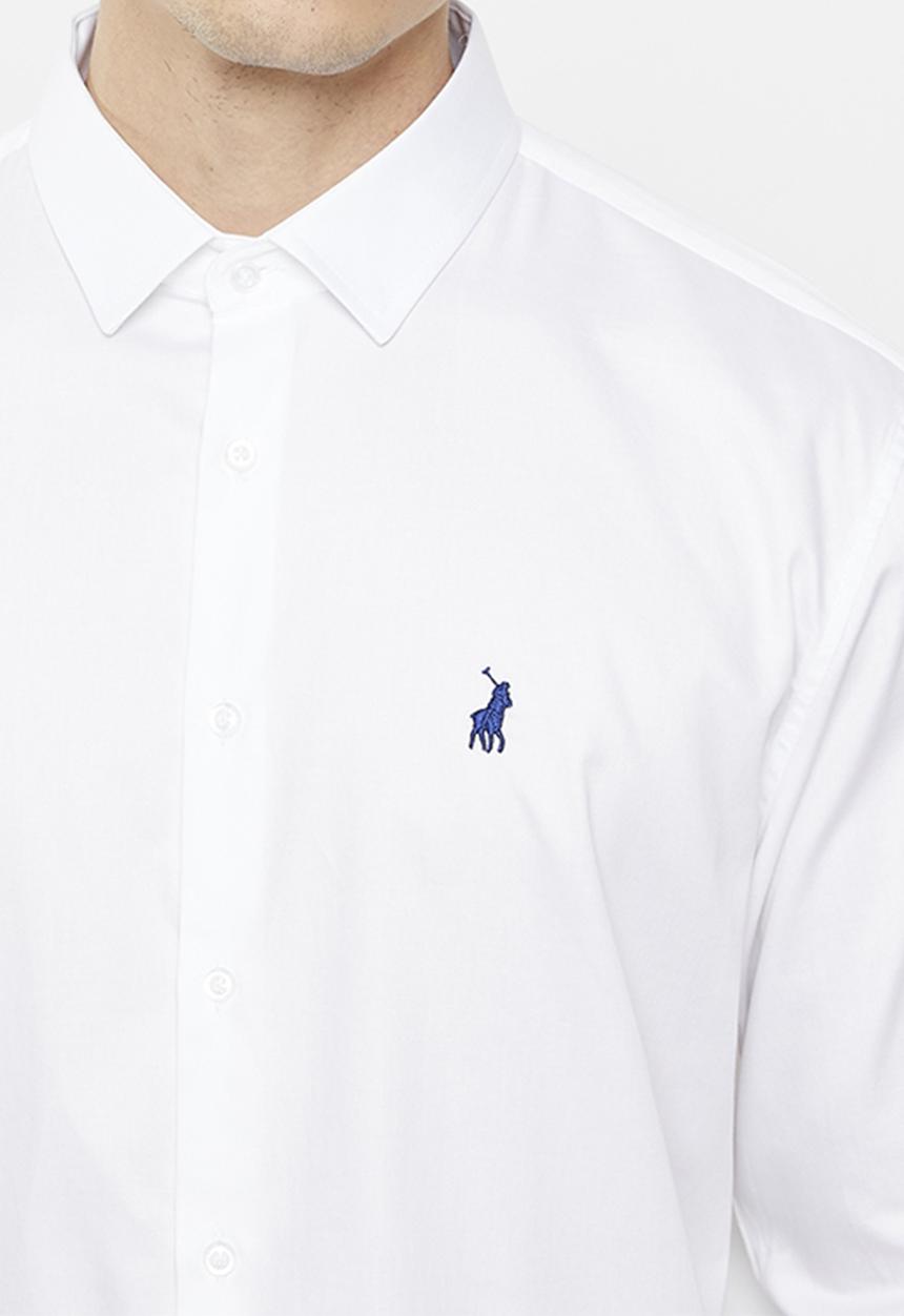 POLO - Mens custom fit greig shirt - white 