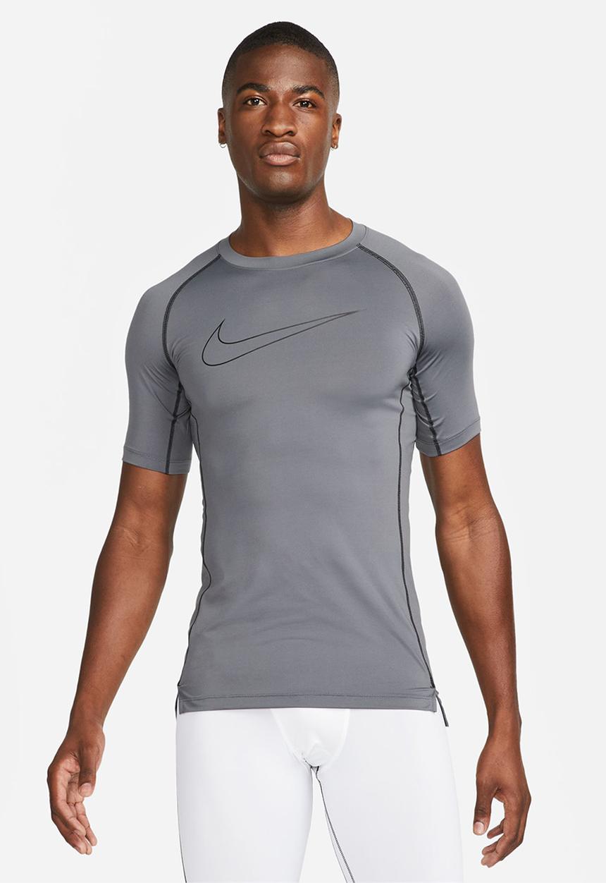 Nike - Dri-FIT Tight Fit Short-Sleeve Top - Grey/Blk