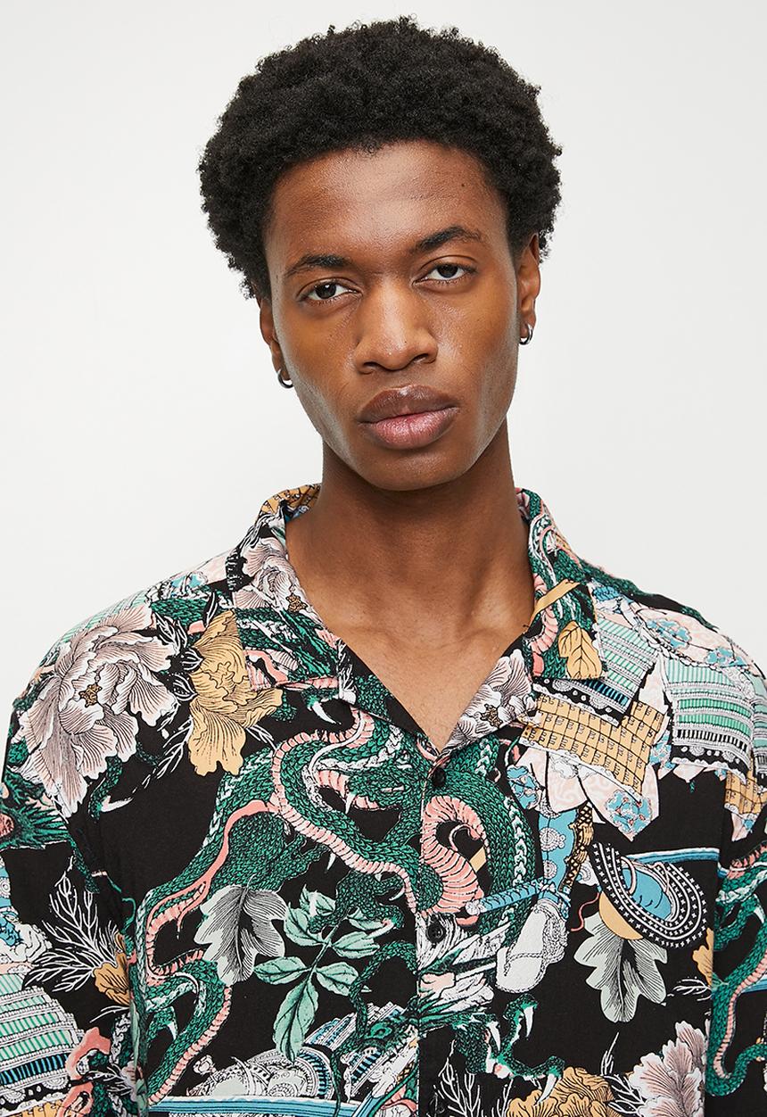 Brave Soul - Shirts - Jet Black/Multi
