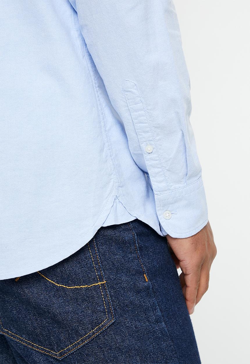 Superdry. - Vintage washed oxford shirt - classic blue oxford