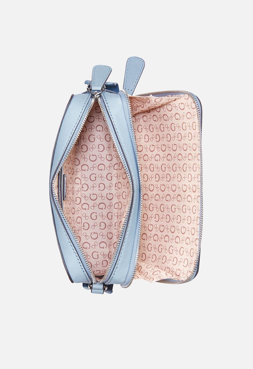 Viviette mini dbl zip crossbody - blue