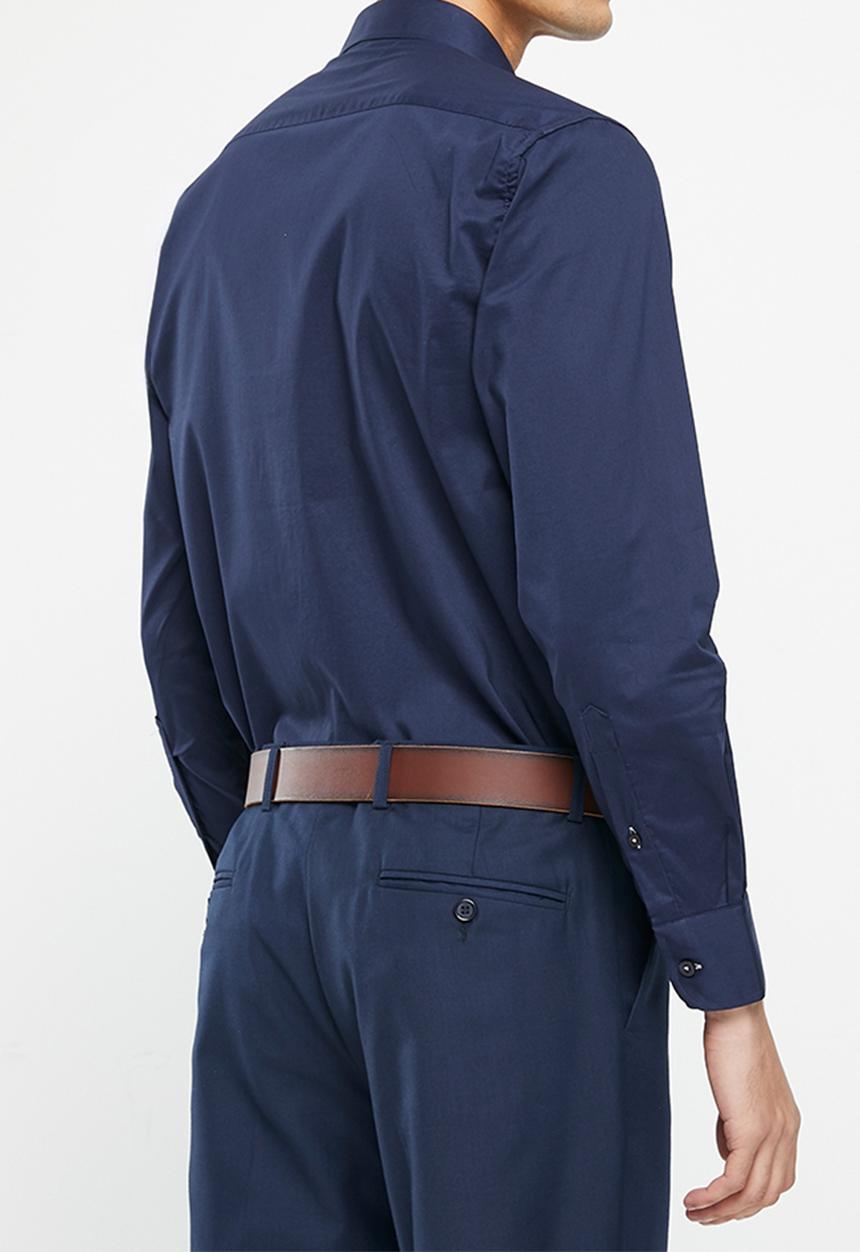 Pierre Cardin - Plain stretch formal shirt - navy 