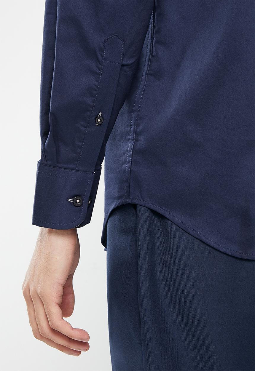 Pierre Cardin - Plain stretch formal shirt - navy 
