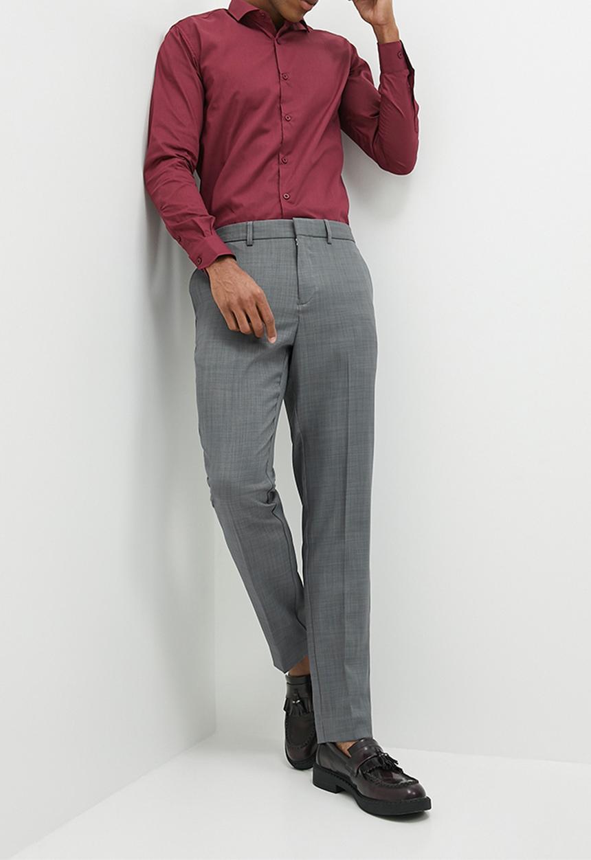 Superbalist - New fit easy care slim fit shirt - burgundy