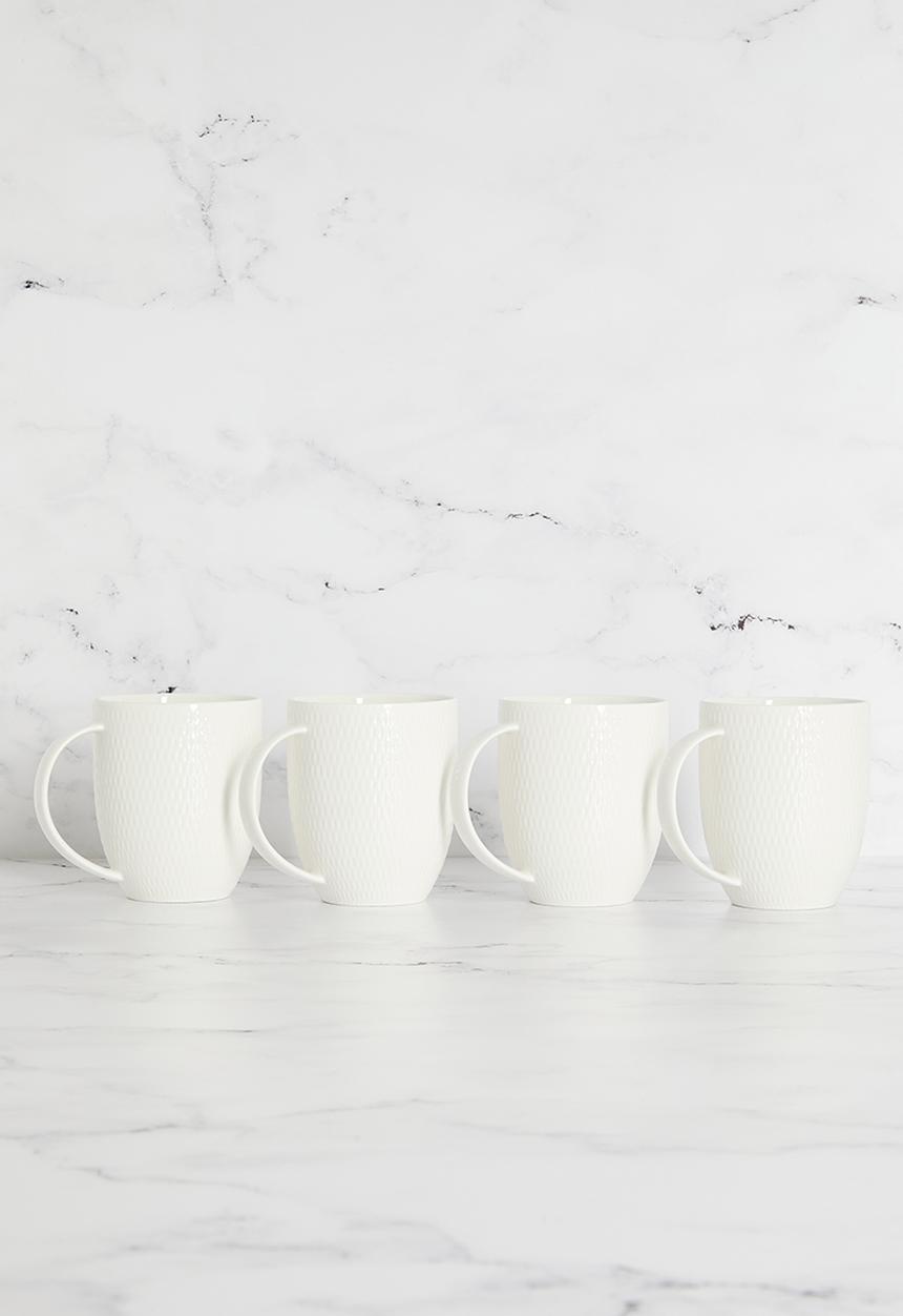 Maxwell & Williams - Diamonds 420ml mug set of 4 - white 