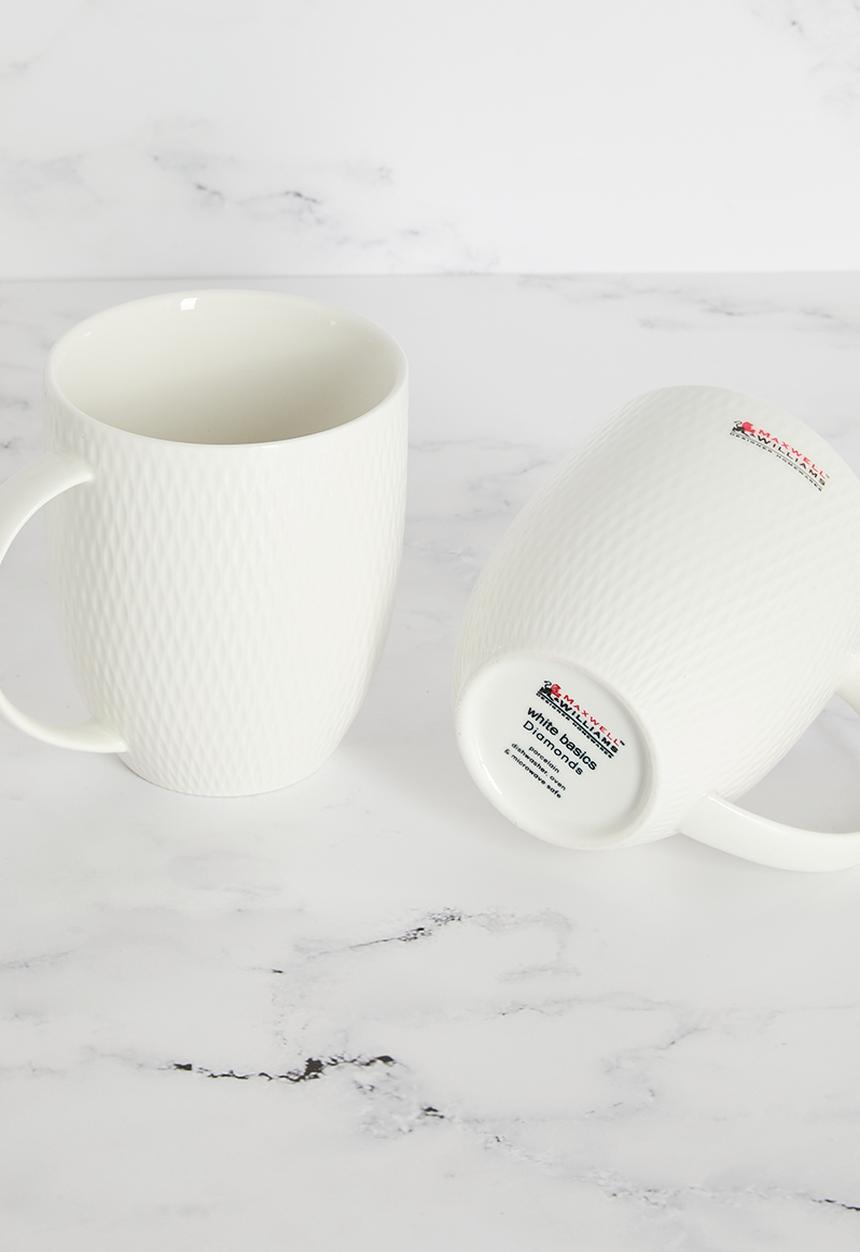 Maxwell & Williams - Diamonds 420ml mug set of 4 - white 