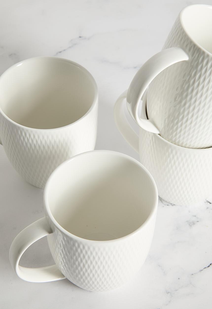 Maxwell & Williams - Diamonds 420ml mug set of 4 - white 