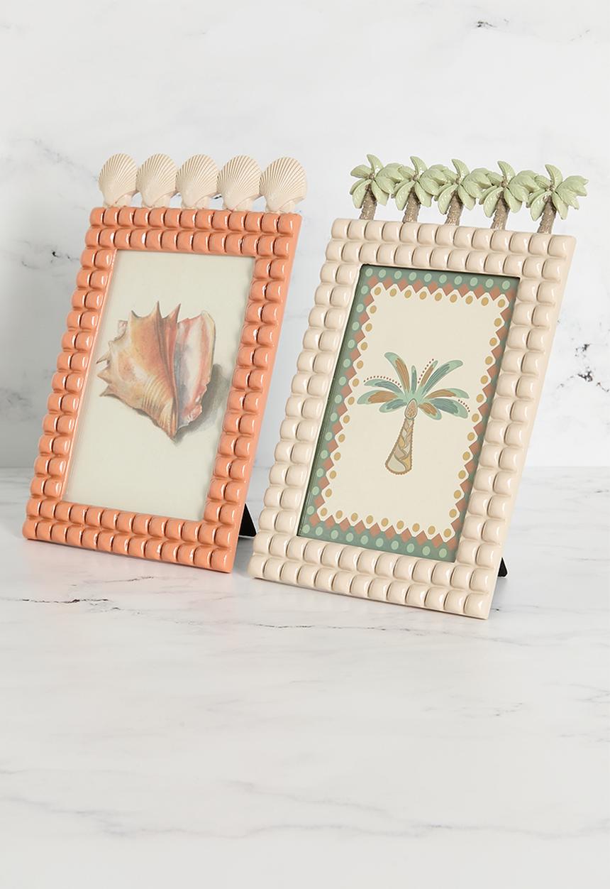 Sixth Floor - Photo Frame Palm Tree Polyresin - Beige