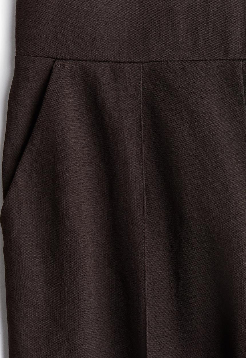 H&M - High-waisted tailored trousers - dark brown