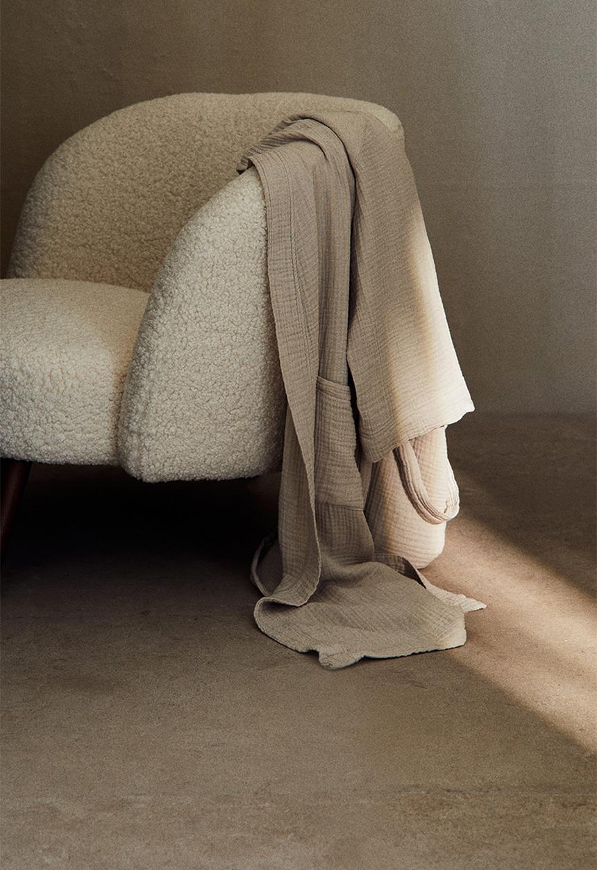 H&M - Muslin dressing gown - beige