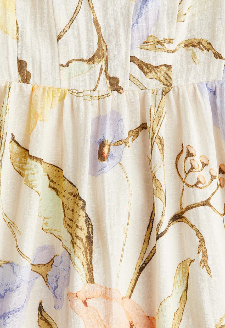 H&M - Strappy midi dress - cream/floral