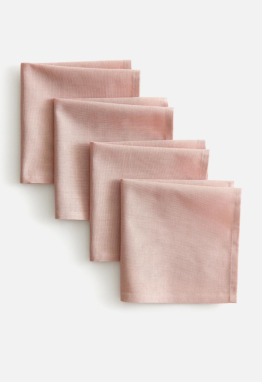H&M - 4-Pack cotton napkins - dusty pink