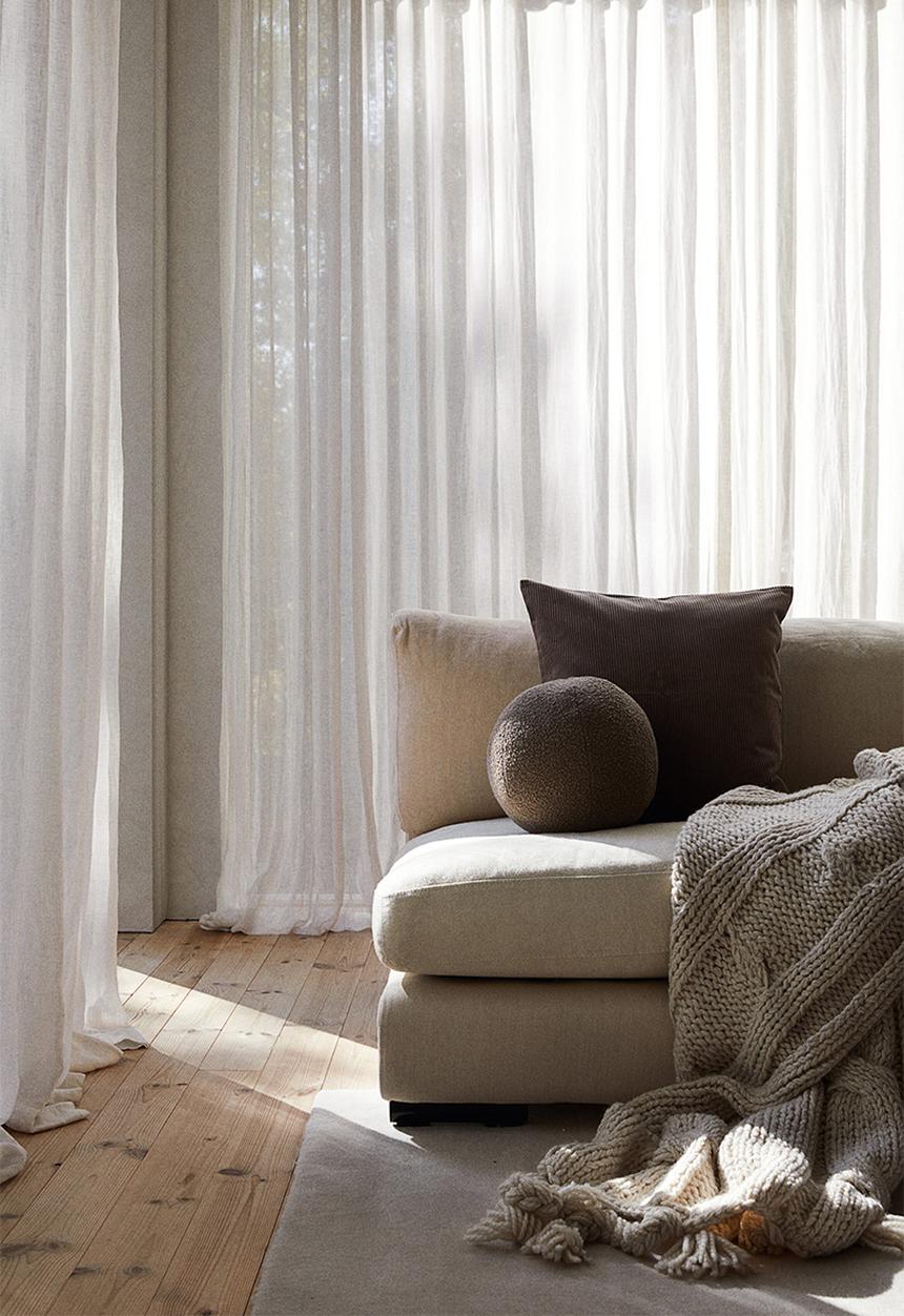 H&M - 1-pack wide linen-blend curtain length - white