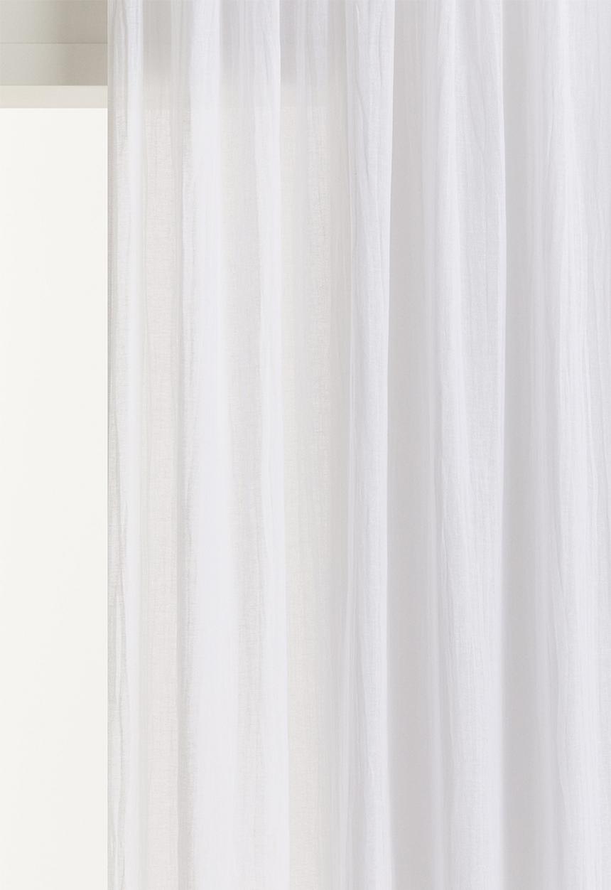 H&M - 1-pack wide linen-blend curtain length - white