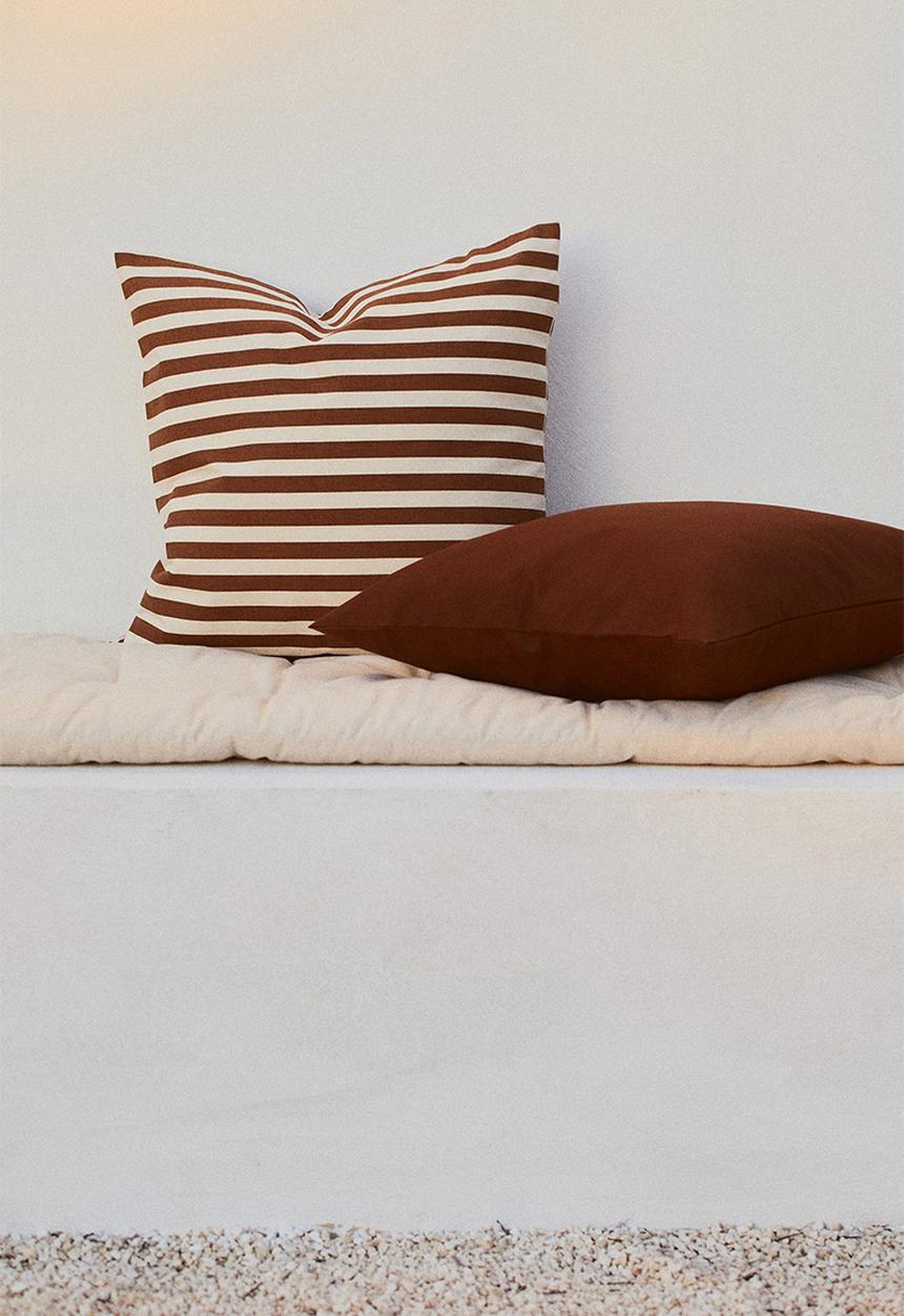 H&M - Outdoor cushion cover - brown striped
