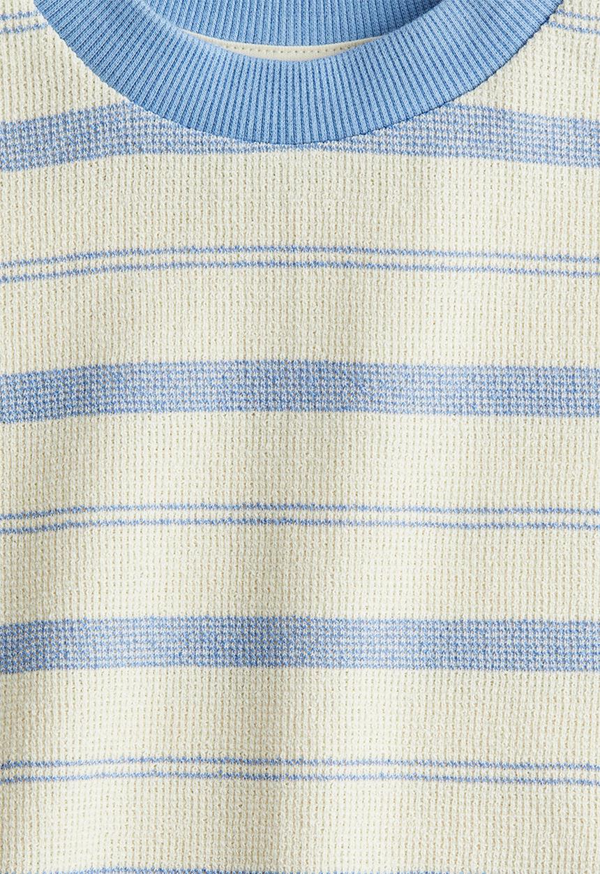 H&M - Loose-fit jacquard T-shirt - light yellow/striped