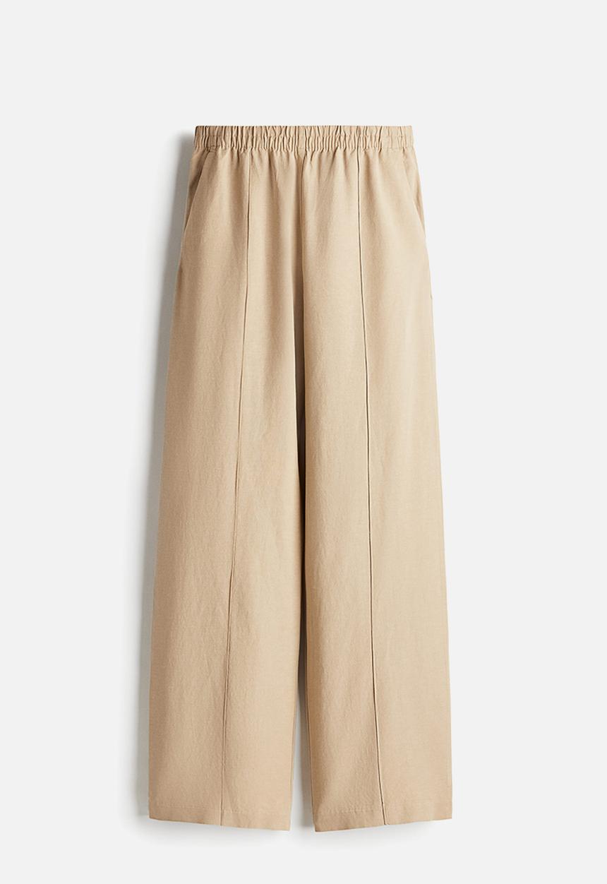 H&M - Linen-blend trousers - beige