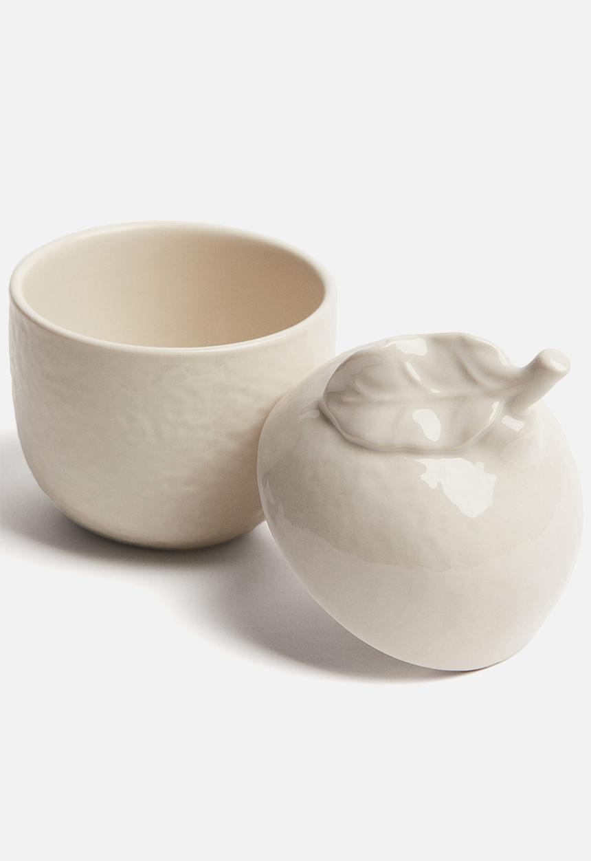 H&M - Lemon-shaped stoneware jar - light beige
