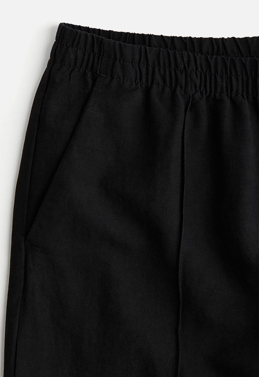 H&M - Linen-blend trousers - black