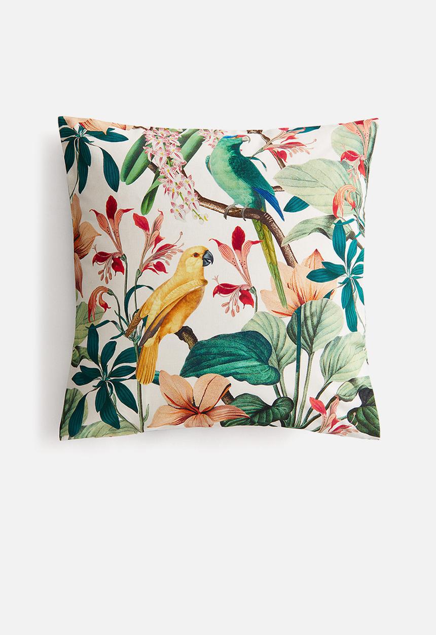 H&M - Patterned cushion cover - light beige floral