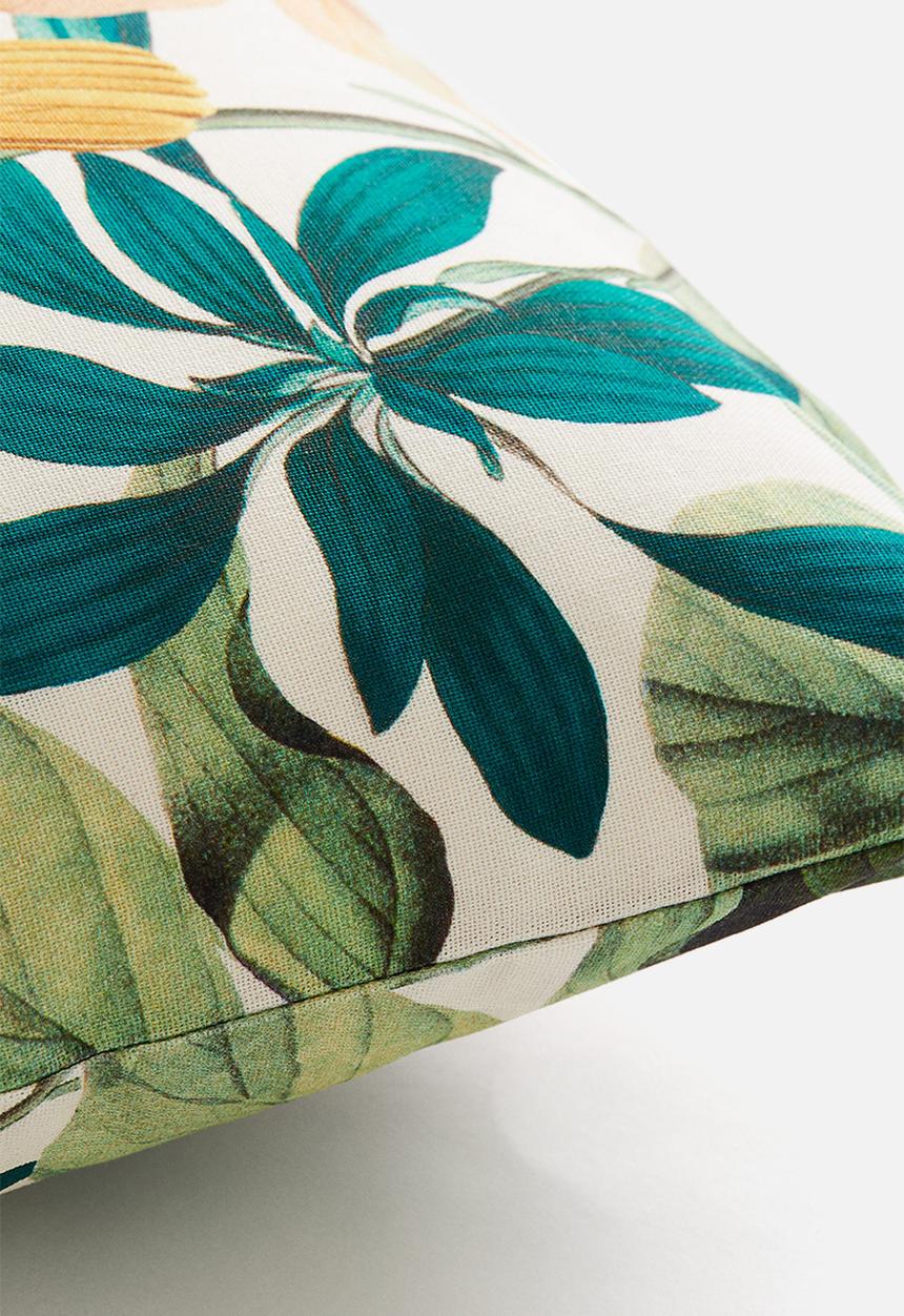 H&M - Patterned cushion cover - light beige floral