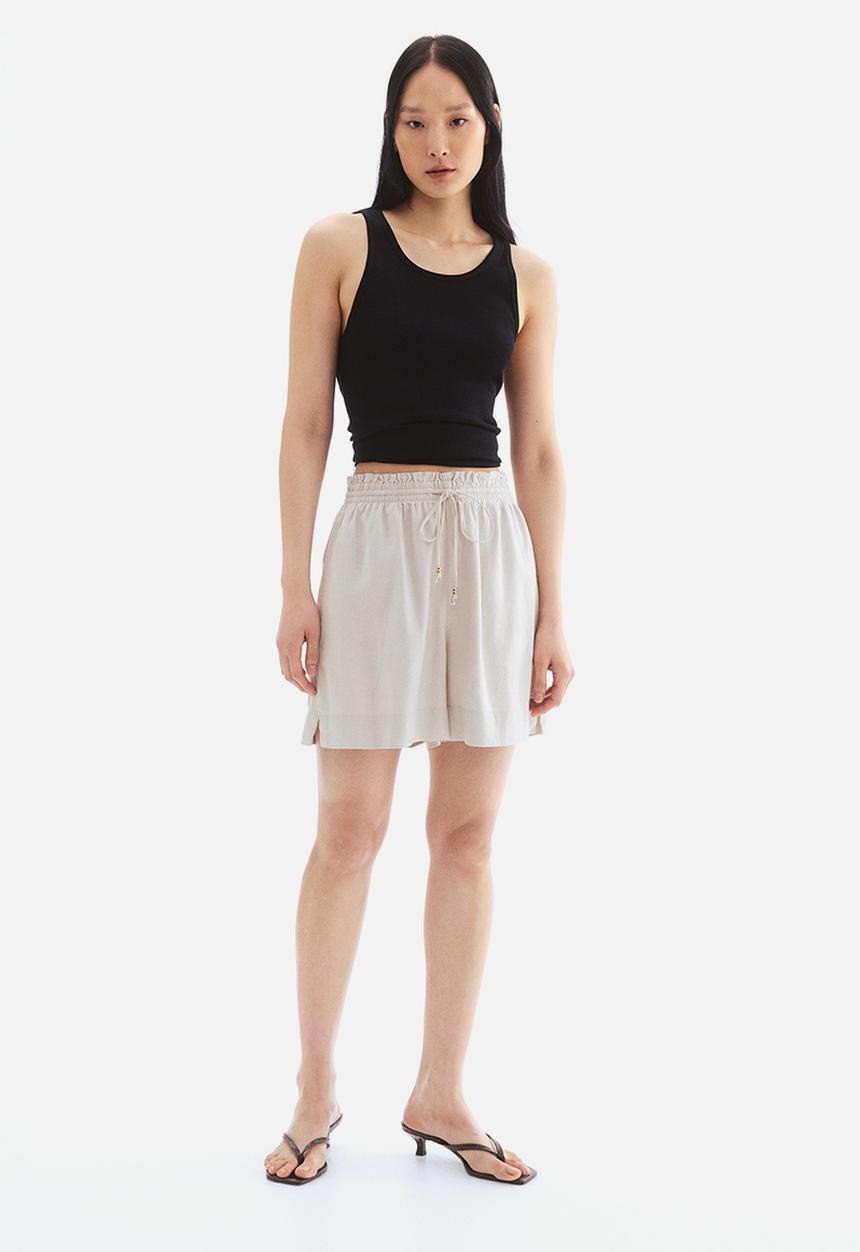 H&M - Linen-blend drawstring shorts - beige
