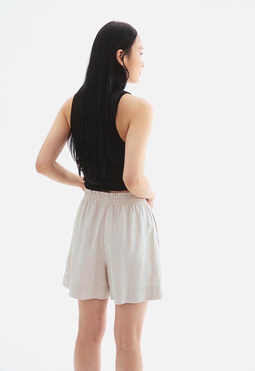 H&M - Linen-blend drawstring shorts - beige
