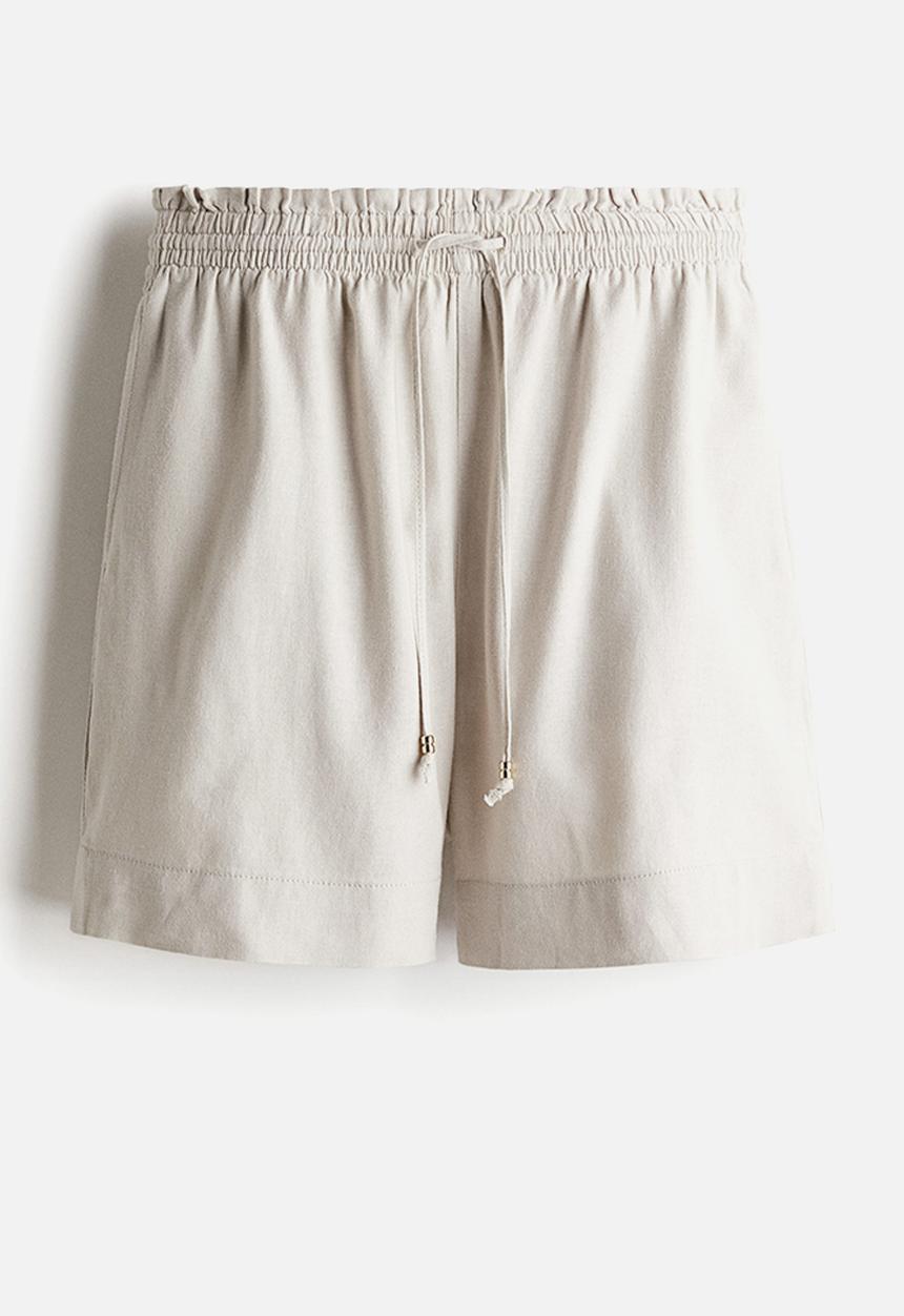H&M - Linen-blend drawstring shorts - beige