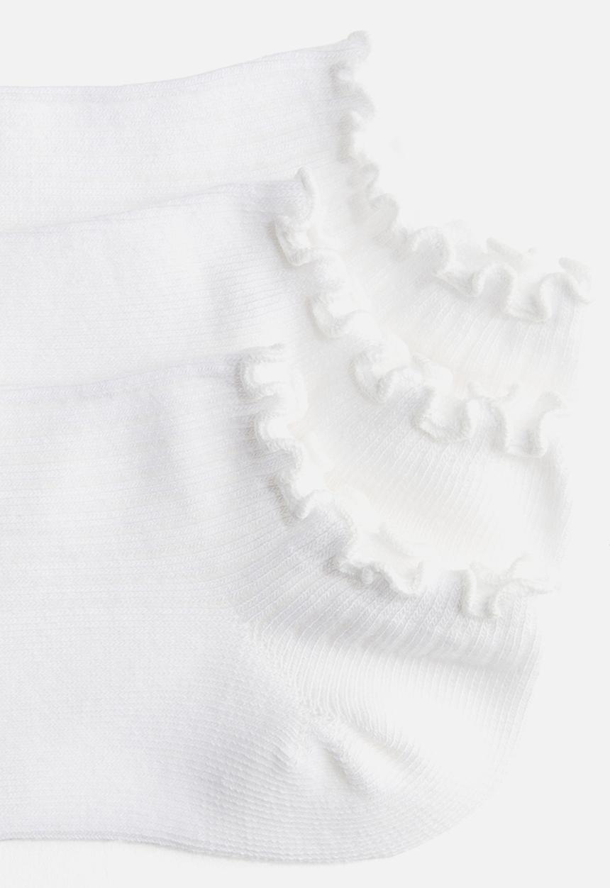 H&M - 5-Pack shaftless socks - white