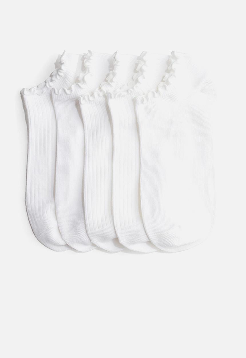 H&M - 5-Pack shaftless socks - white