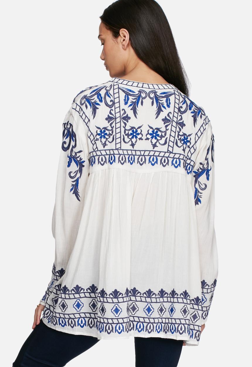 Glamorous - Embroidered front tie jacket